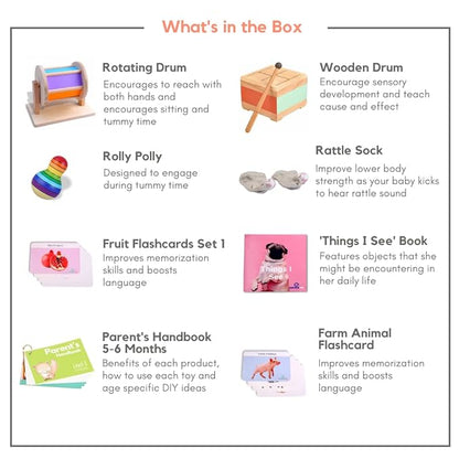 Curious Cub Montessori Learning Blocks Wooden Toys Box | Box 3 | Improve & Develop Language Memory Skills