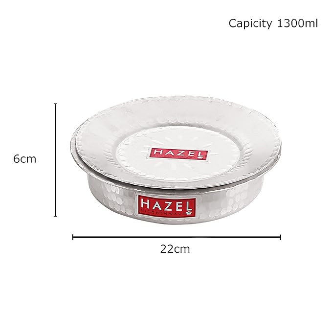 Hazel Langdi Kitchen Ware Aluminium Tope Set with Lid 1300 Ml Round Bottom