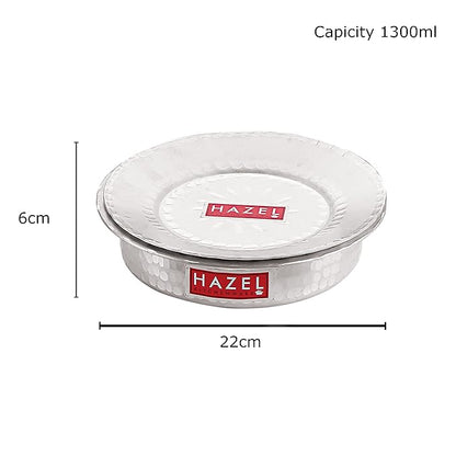 Hazel Langdi Kitchen Ware Aluminium Tope Set with Lid 1300 Ml Round Bottom