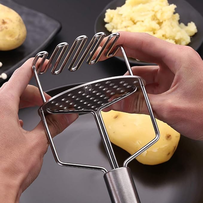 Libah Dual Layer Stainless Steel Potato Or Boiled Eggs Masher Crusher Squeezer