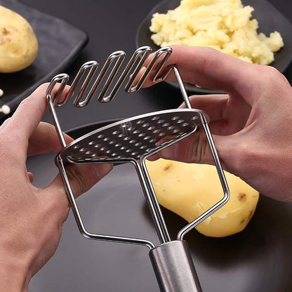 Libah Dual Layer Stainless Steel Potato Or Boiled Eggs Masher Crusher Squeezer
