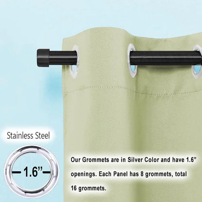 Cloth Fusion Solid Blackout Door Curtains 7 Feet Long Set of 2 Pista Colour