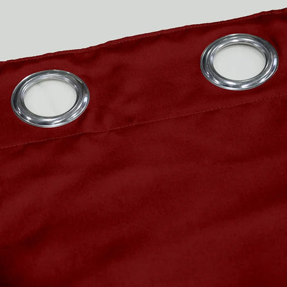 Divine Casa Super Satin Blackout Door Curtains Solid Panels for Complete Light Block Size 7 Feet Colour Cherry Red (Pack of 2)