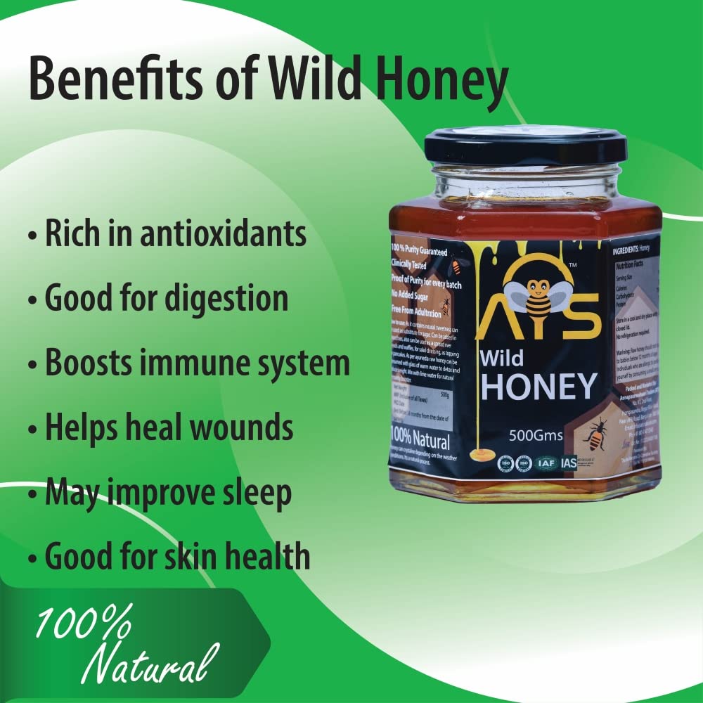 ATS Natural Pure Wild Honey - 500 gms