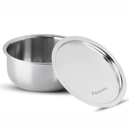 Butterfly Tez Triply Tope With Lid - 2.8 Litre| 20 Cm | Induction & Gas Stove Compatible