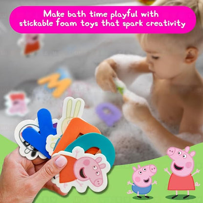 Wembley Peppa Pig Foam Cutouts for Kids EVA Foam Alphabets & Characters Bath Toy Set of 32