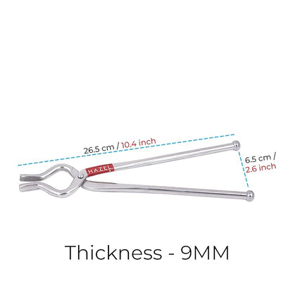 Hazel Stainless Steel Pakad 9 mm Tong Chimta Pakkad for Kitchen Utensil Holder