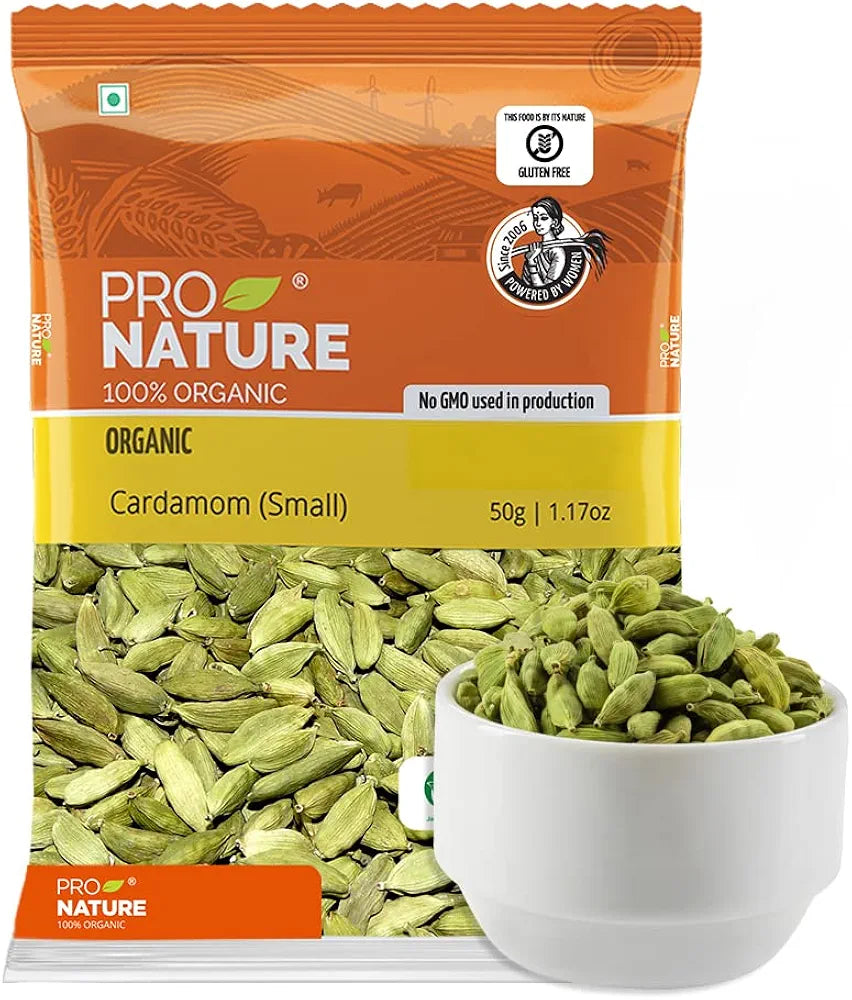 Pro Nature 100% Organic Cardamom  50 Gram