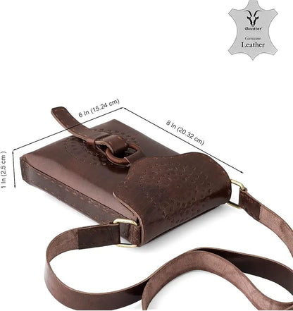 Goatter Genuine Leather Handmade Girls And Women’s Small Cross Body Sling Bag For Daily Use