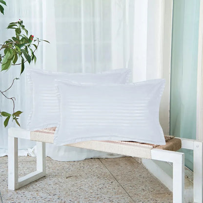 Cloth Fusion Glace Cotton Pillow Cover Set of 2 with Envelope Closure Soft Pillow White