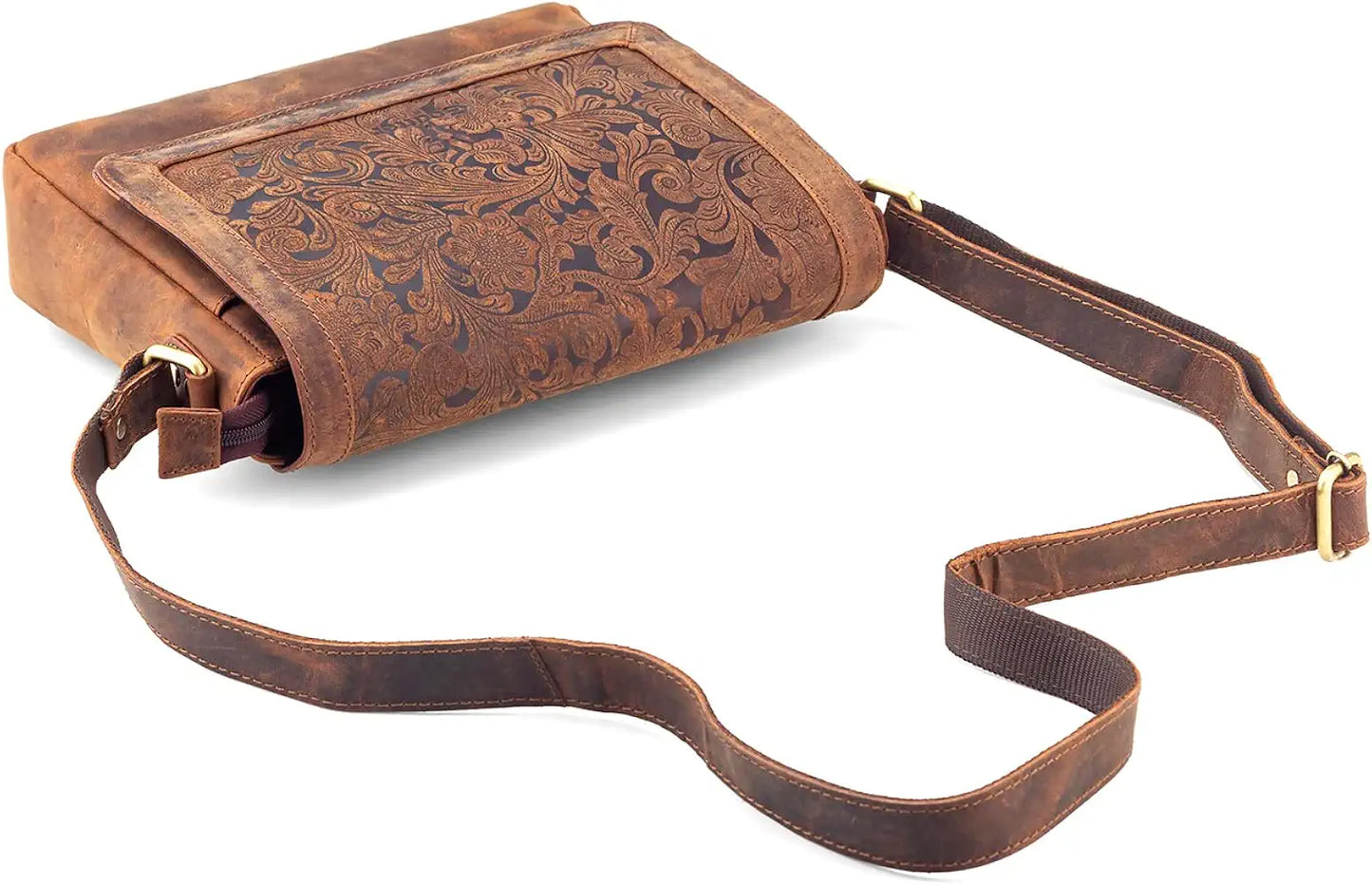 Goatter Hunter Leather Floral Sling Bag for Girls and Women,