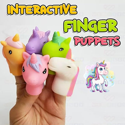 Wembley Unicorn 5 Pc Finger Puppets for Kids Soft & Squishy Educational Toy Set