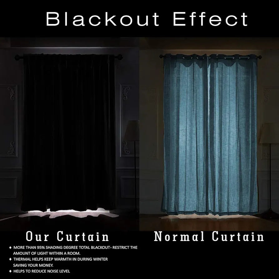 Cloth Fusion Blackout Door Curtains 7 Feet Long Set of 2 Lilac Colour