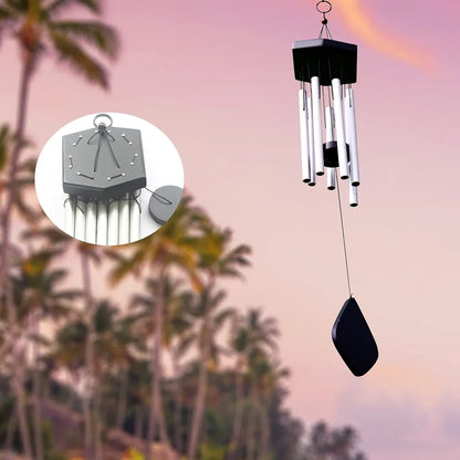 Lilone 7 Pipe Silver Wind Chimes 60 cm Long