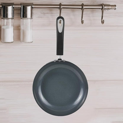 Vinod Zest Ceramica Frypan - 24 cm | Natural Stick Free Deep Pan | Stylish Handle | Toxin Free | Induction and Gas Base