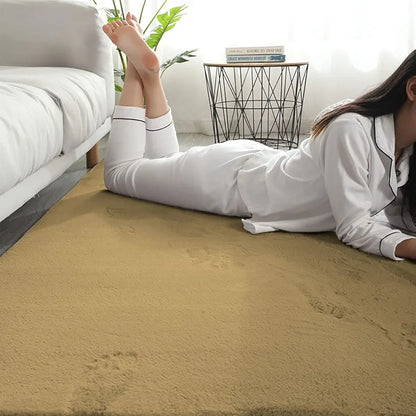 Luxe Home International Ruffle Floor Rug Rabbit Fur 1000 Gsm Living Room Foot Mats 4 X 6 Ft Colour Mocka