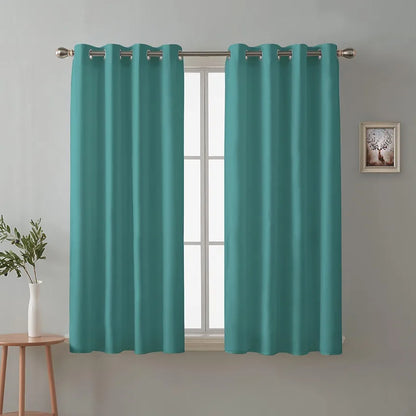 Cloth Fusion Blackout Window Curtains 5 Feet Long Set of 2 Sea Green Colour