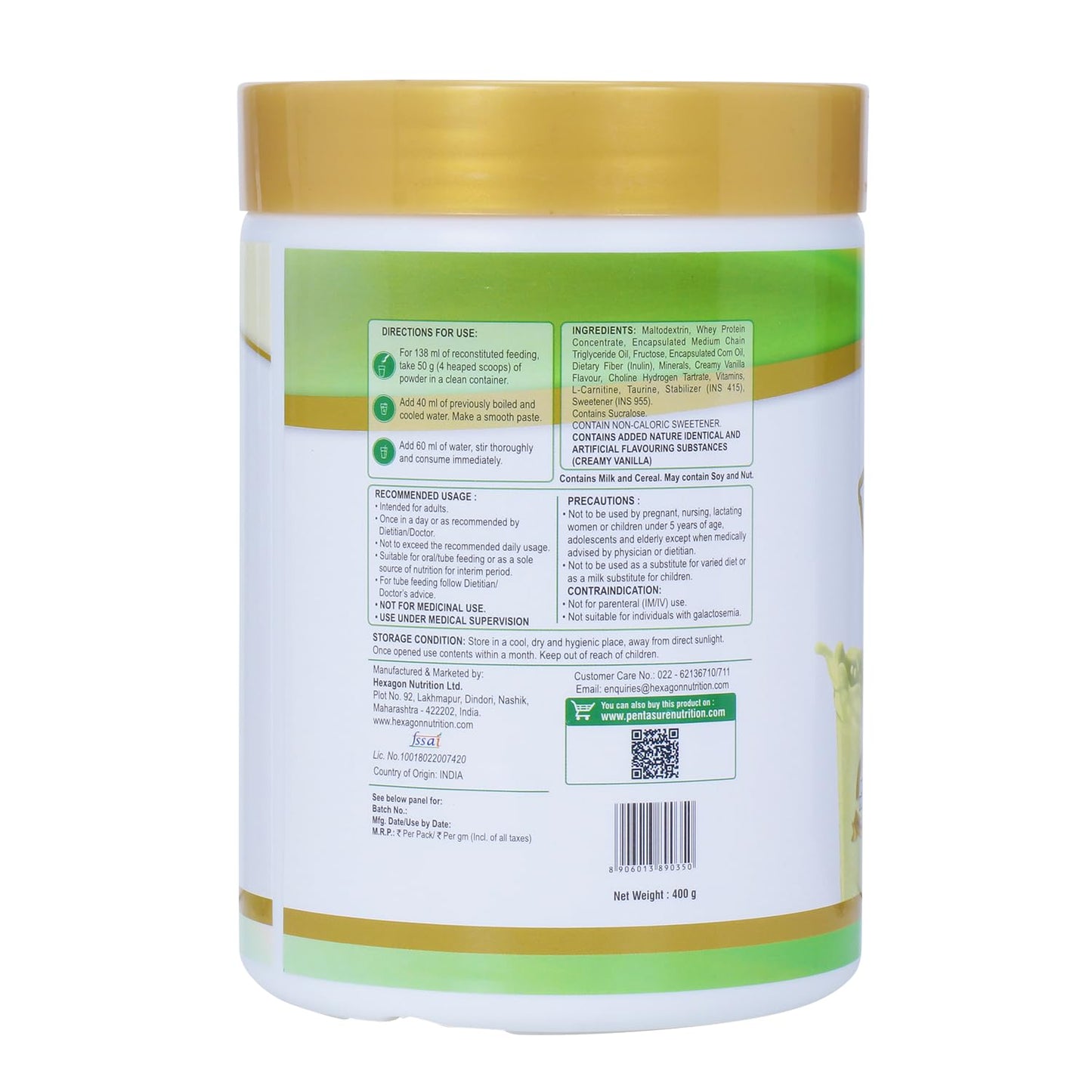 Pentasure Hepatic Liver Care Vanilla Flavour - 400 gms