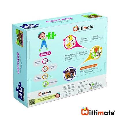 Mittimate Cottage House Jigsaw Puzzle Game for Kids Age 4 to 6 Old 36 Pieces Puzzle Toy