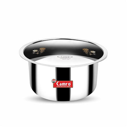 Camro Tripro Triply Artisian Tope with lid 16 No 4 Liters Capacity Cauldron Tope Handi