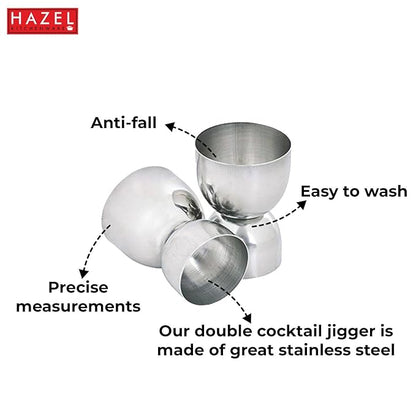 Hazel Stainless Steel Peg Measure Jigger Double Sided Round Jigger Measure 50 ml