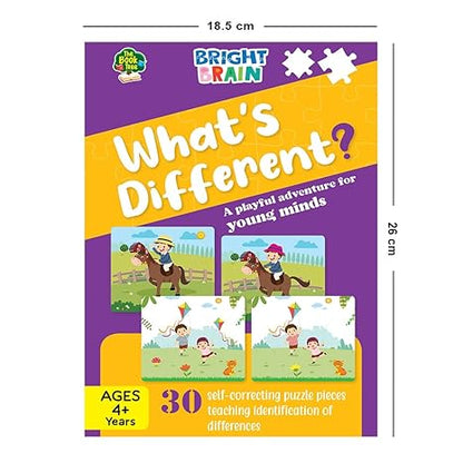The Book Tree Bright Brain What's Different 30 Piece Jigsaw Puzzle for Preschoolers Educational Toy