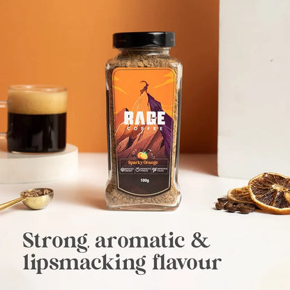 Rage Coffee Sparky Orange Flavoured Coffee infused With Plant based Rich Vitamins | Rich Aroma & Bold taste | - 100g