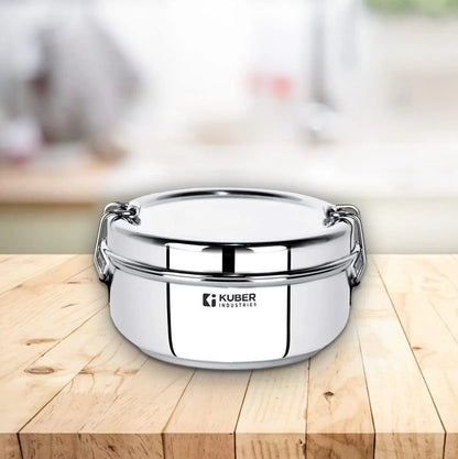 Urbane Home SS Food Pack Lunch Box | 250ml | 1pc | Steel Separator Plate | Locking Clip