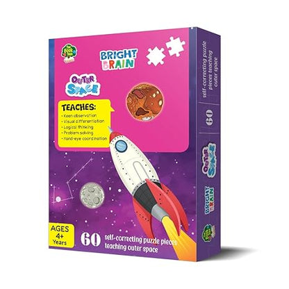 The Book Tree Bright Brain Outer Space 60 Piece Jigsaw Puzzle for Preschoolers Toy for Learning Space