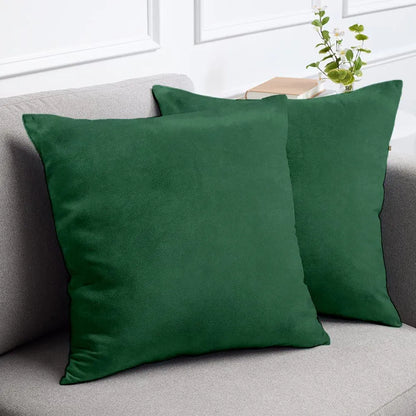 Cloth Fusion Velvet Sofa Cushion Cover Set of 5 Luxurious Cushion Cover Green