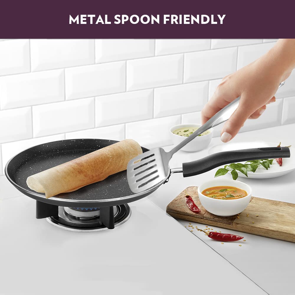Borosil Granito Non-stick Flat Tawa | Induction Friendly | Granite Finish | Pfoa-free | 30 Cm Diameter