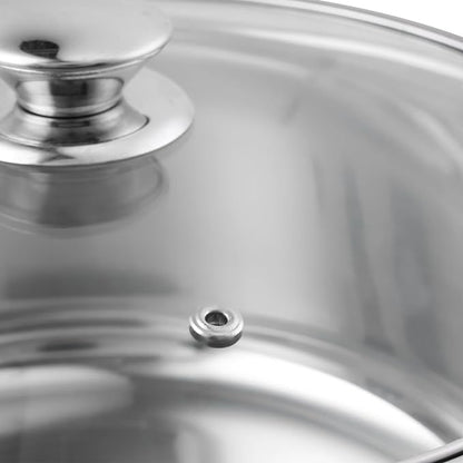 Vinod Roma Stainless Steel Saucepot with Glass Lid - 2.2 Litre, 18 cm | Sandwich Bottom | Rivetted Handle