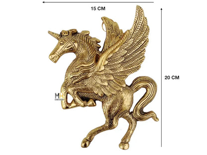 Chhariya Crafts Metal Horse Statue Flying Angel Horse Showpieces