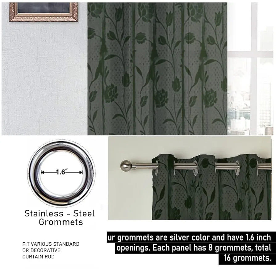 Cloth Fusion Sheer Curtain Long Door 9 Feet Rose-Grey