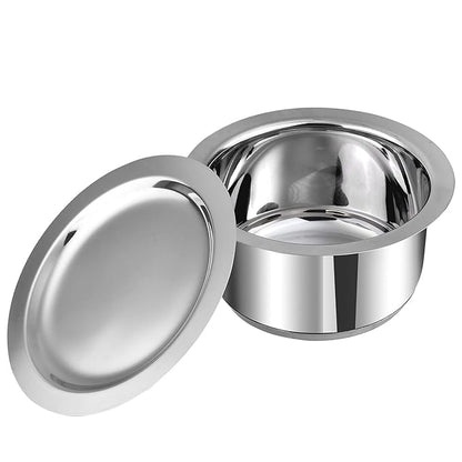 Vinod Stainless Steel 3 pc Tope Set with Capacity of 1.4 litres, 1.8 litres & 2.2 litres with Stainless Steel Lids