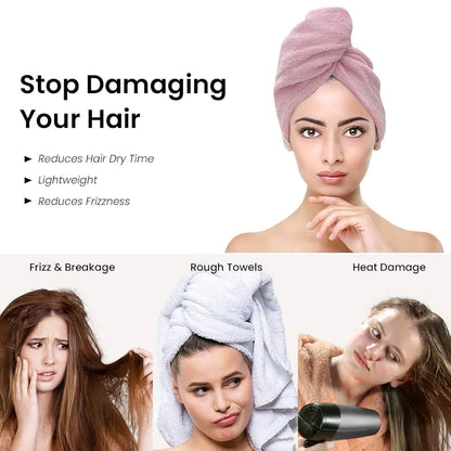 Mush Bamboo Hair Towel Ultra Soft Absorbent & Anti Microbial Hair Wrap