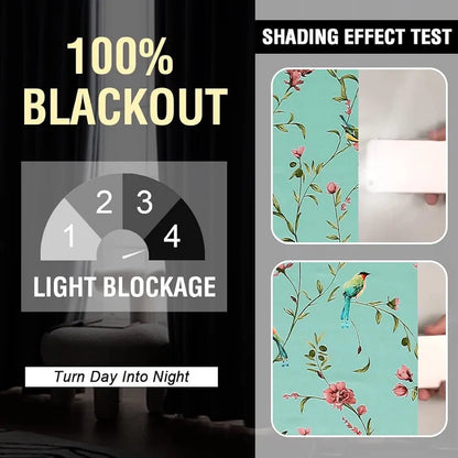 Cloth Fusion Blackout Printed Premium Window Curtains 5 Feet Long Set of 2 Blue Forest