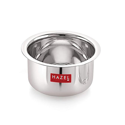 Hazel Alfa Stainless Steel Flat Tope Without Lid, Set of 3, 300, 500 & 700 ml, Silver