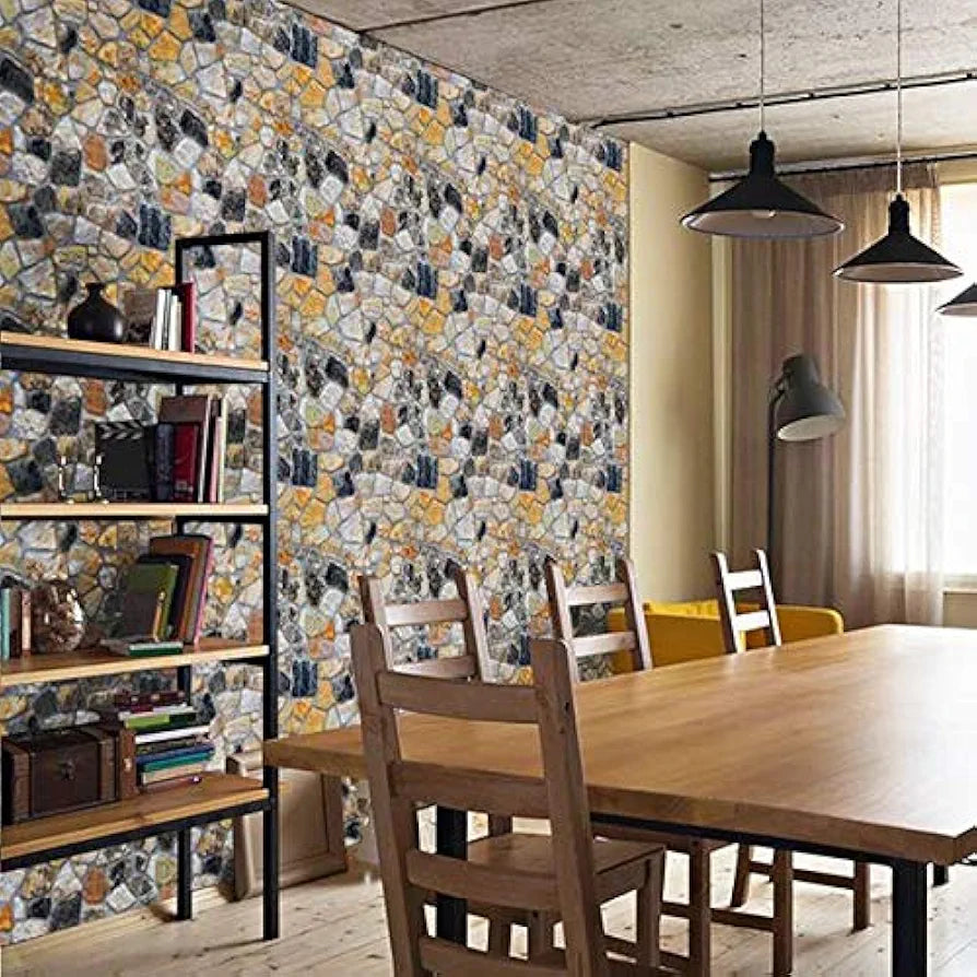 Jaamso Royals Self-adhesive Stone Wallpaper Brick Contact Paper Fireplace Kitchen Backsplash Peel-stick Wall Stickers  Stone Wallpaper