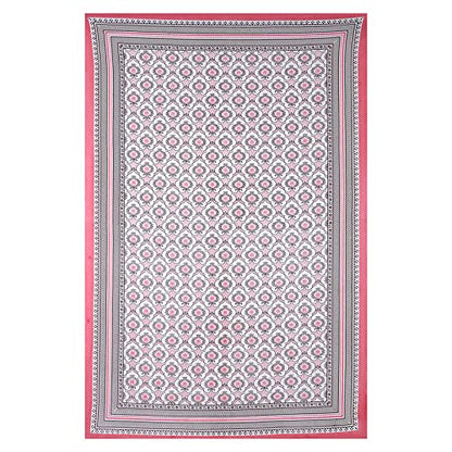 Texstylers 200 TC Floral Jaipuri Print Pure Cotton 6 Seater Table Cloth Cover
