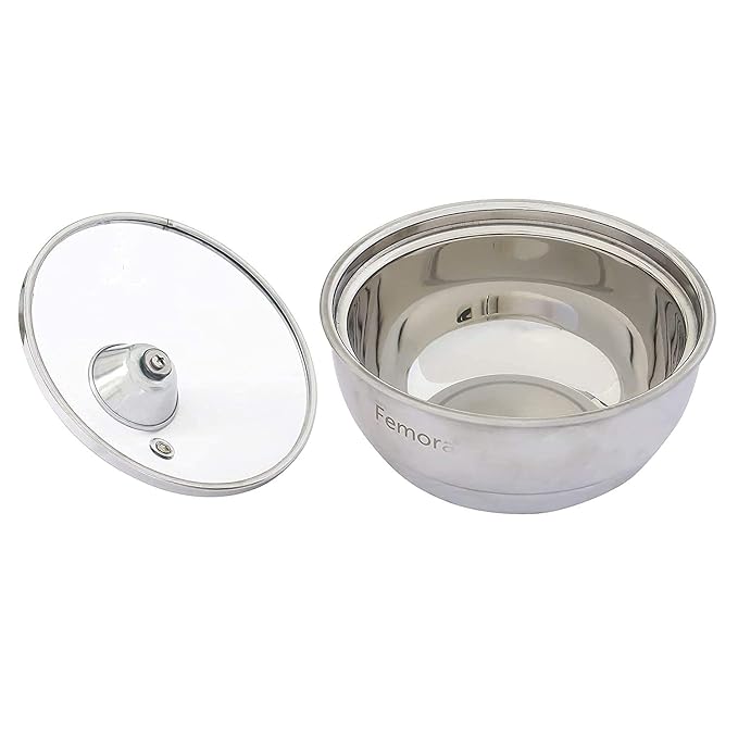 Femora Stainless Steel Double Wall Insulated Curry Server Bowls | 500 Ml | Set of 2 | Small Serving Size