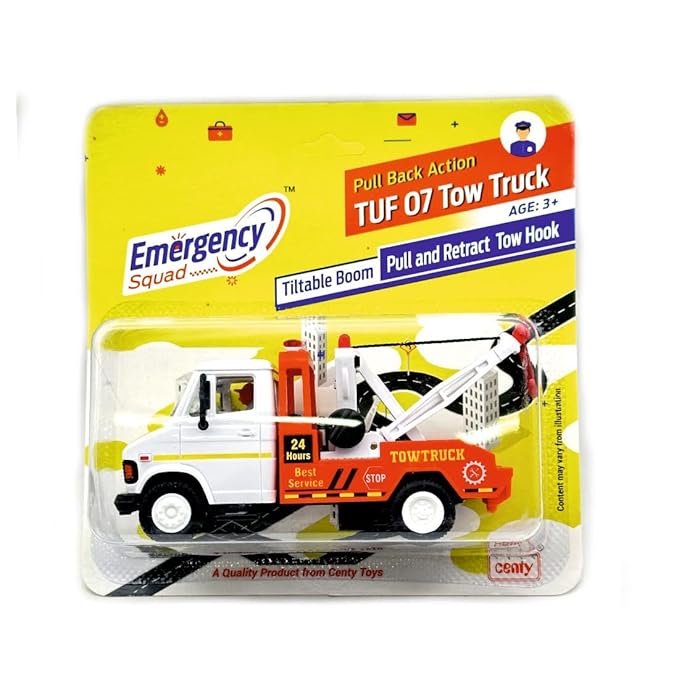 Centy TUF 07 Tow Truck Pull Back Toy for 3Y+ Assorted Colours