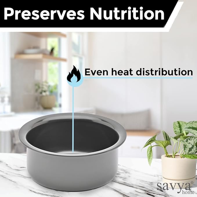 Savya Home Hard Anodized Tope Non-Stick & Non-Corrosive Hard Anodized 1.6 litres