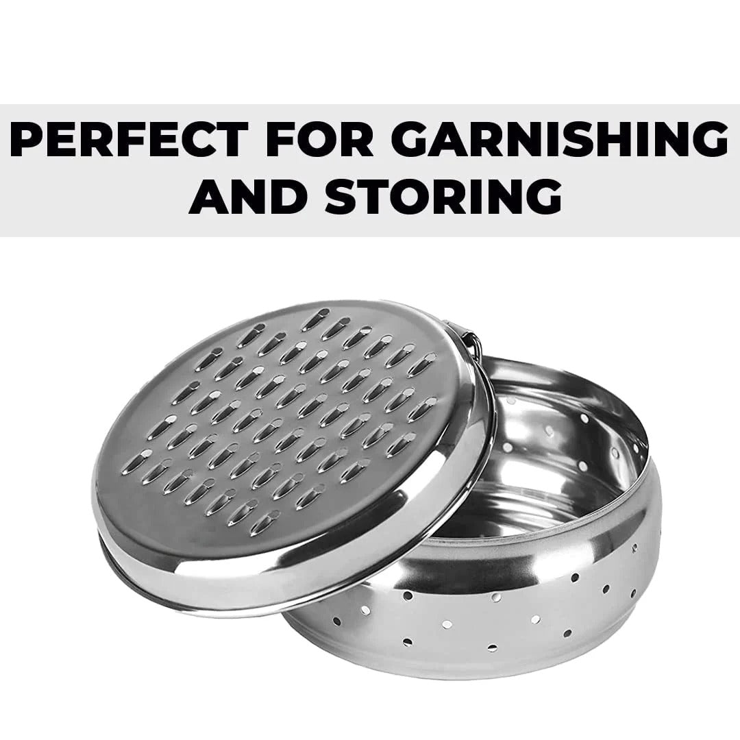 Kuber Industries Stainless Steel Grater with Storage Container Refrigerator Safe Cheese Carrot Coconut