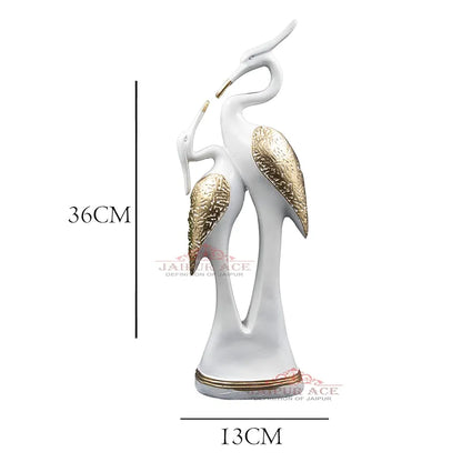 Jaipur Ace Resin Paradise Pair of Kissing Swan Couple Statue Sculptures Showpieces Creative Abstract Design Art Figurine Kissing Swan White
