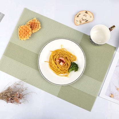Leeonz Placemats for Dining Table Set of 4 PVC Placemats Washable Color Code 12L Green