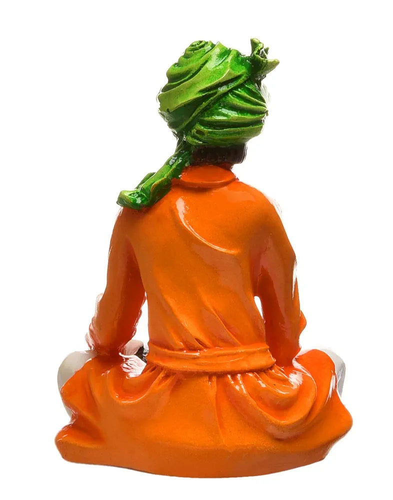 Karigaari Ideas Hand Crafted Polyresin Orange Eco Friendly Rajasthani Idol Figurine