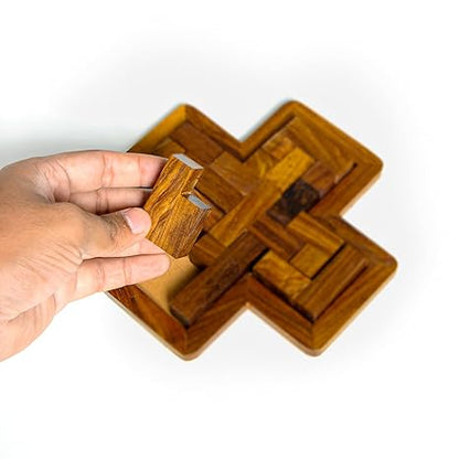 Mittimate Cross Pentomino Puzzle for Kids Age 6 to 10 Year Old I Brain Development Wooden Jigsaw Puzzle Toys
