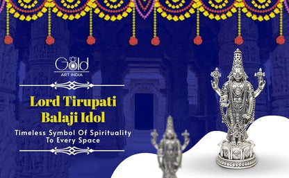 Gold Art India Lord Tirupati Balaji Silver Matte Idol