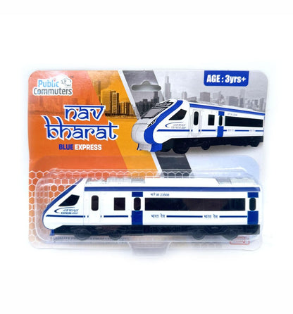 Centy Nav Bharat Blue Express Pull Back Toy Train for 3Y+ Multi Colour